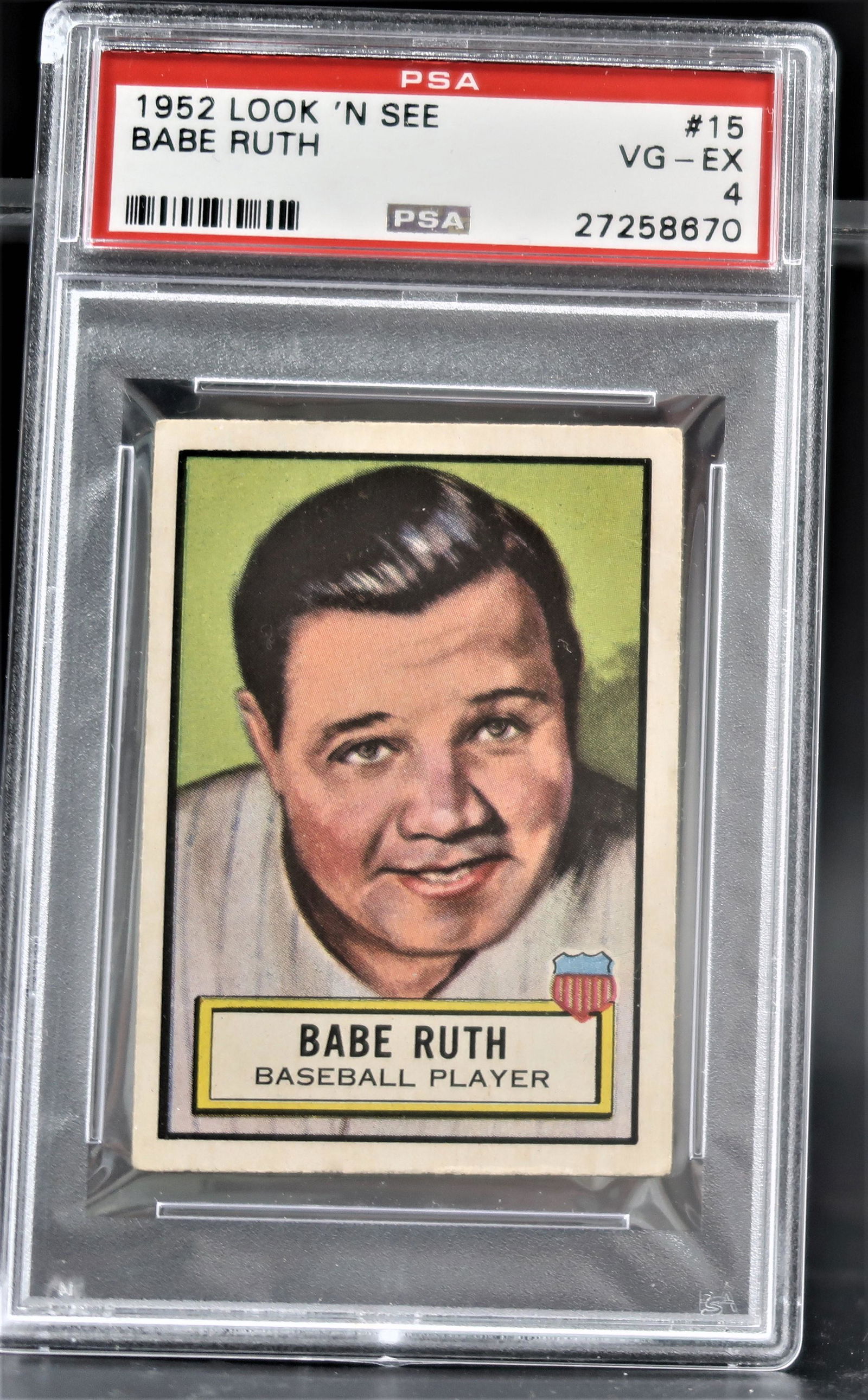 Babe Ruth PSA 1952 LOOK 'N SEE #15 VG-EX 4 27258670 (1 of 4)