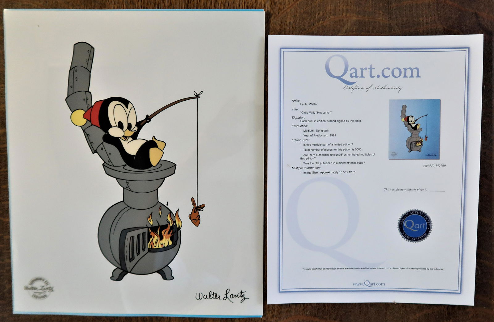 by Walter Lantz Chilly Willy Hot Lunch 1991 Serigraph. (1 of 6)