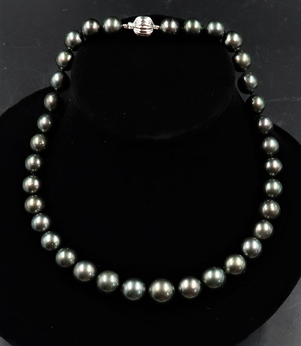 South Sea Black Pearls Natural Rare  11-15mm 18 inches (1 of 4)