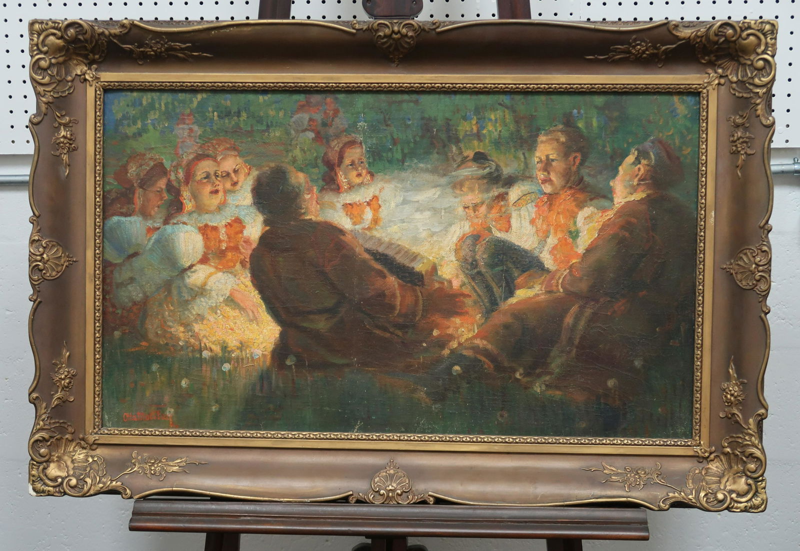 by OTTO MOLITOR ARTIST 1889"GATHERING IN THE GARDEN" (1 of 7)