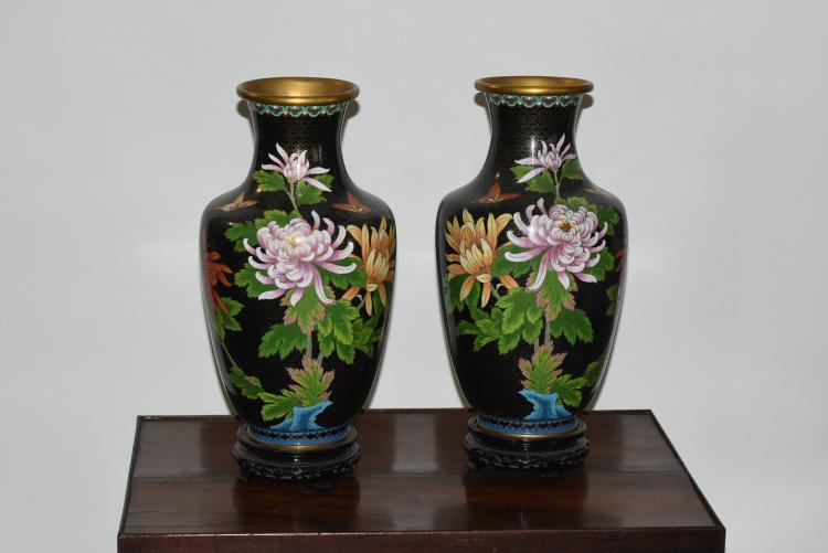 CloisonnÃ© Vases: Size: 16"H