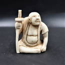 Netsuke Japanese Carved Man with Samuri Sword