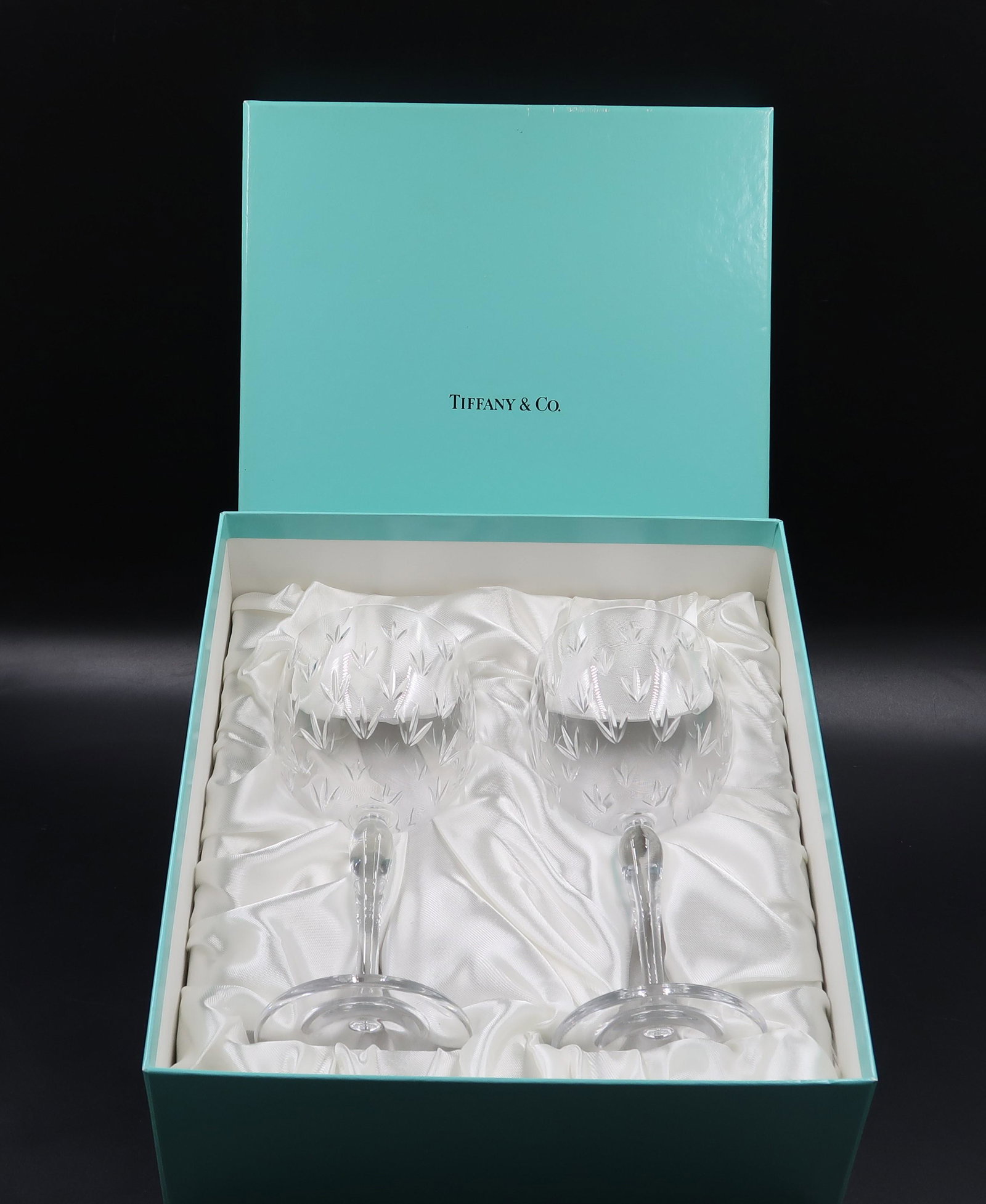 Tiffany & Co. Pair of wine Glasses Signed Tiffany: Tiffany & Co. Pair of wine Glasses Signed Tiffany Size: 6 3/4"