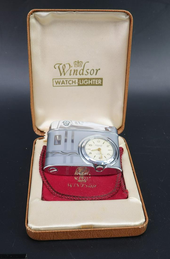 Vintage Windsor Watch Lighter: Size: 2 1/4" x 2" Vintage Watch Lighter