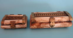 Vintage Brass & Bone Trinket Boxes