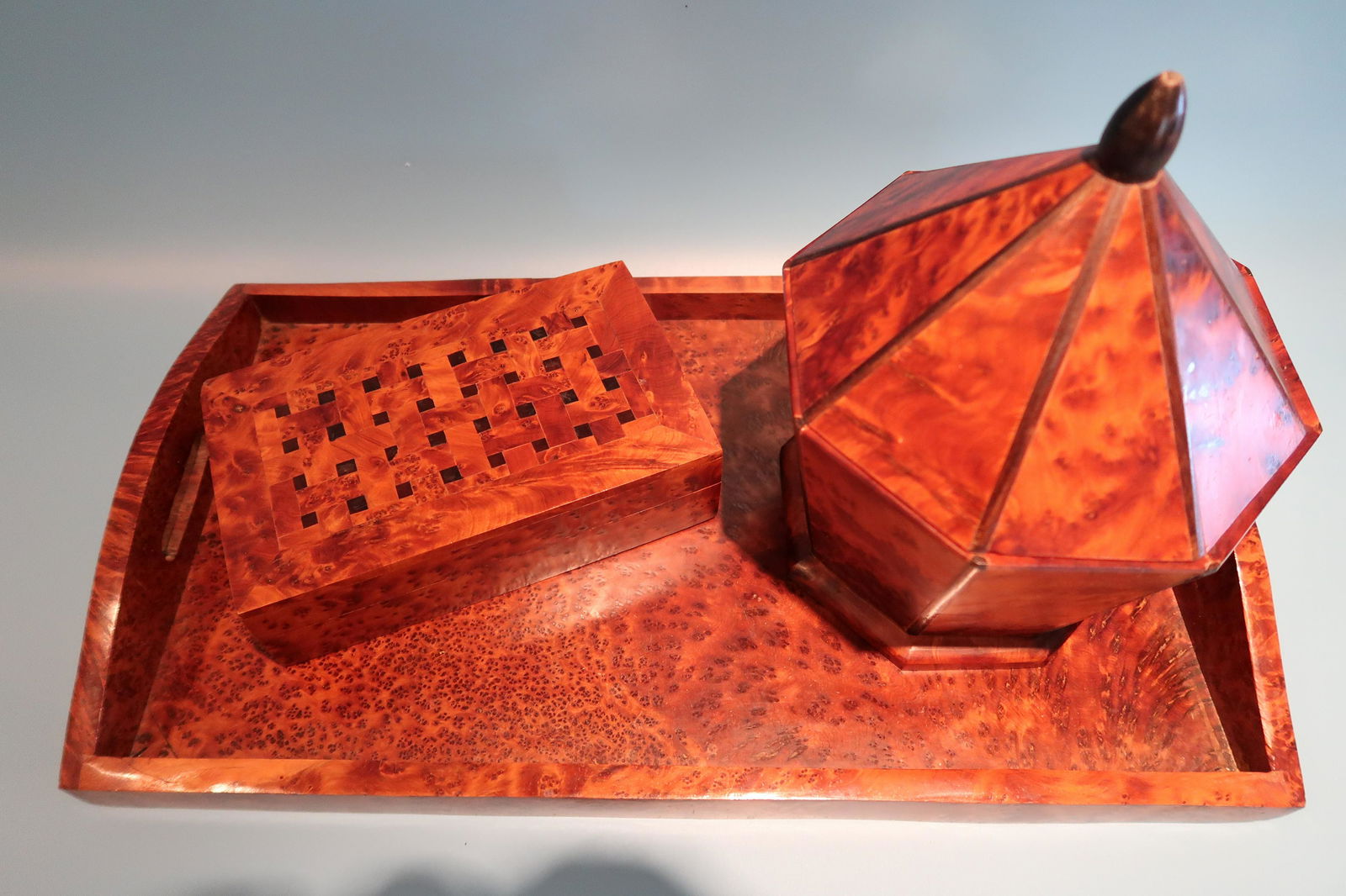 Moroccan Wood Tray and Boxes (1 of 4)