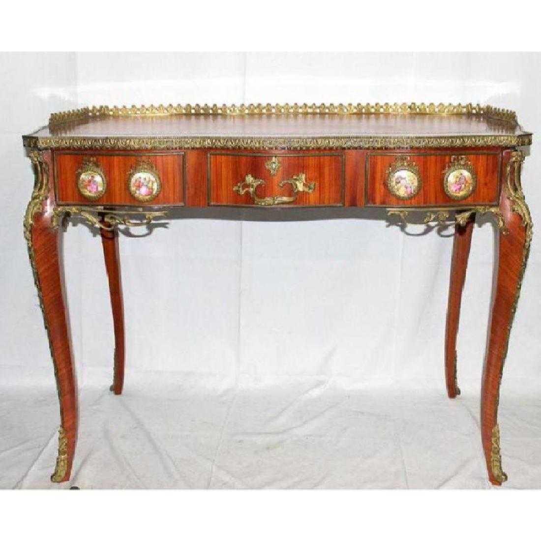 French Desk Guilt Metal with Porcelain painted Mounted (1 of 4)