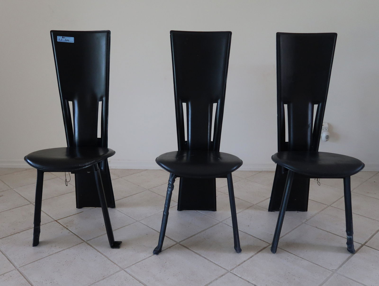 3 Black Leather Designer Chairs German (1 of 3)
