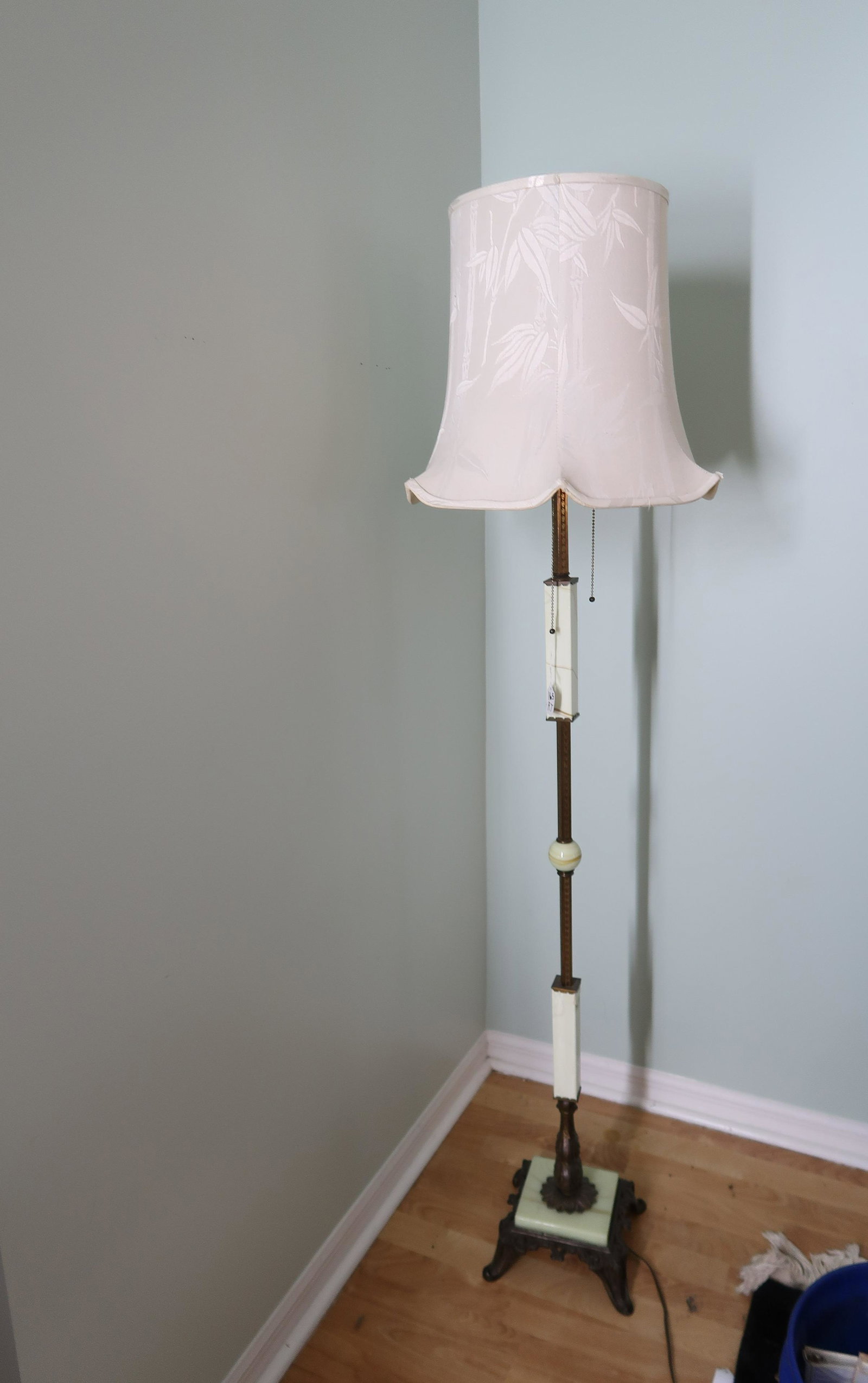 Vintage Standing Corner Lamp w/ white Cover: Vintage Standing Corner Lamp w/ white Cover