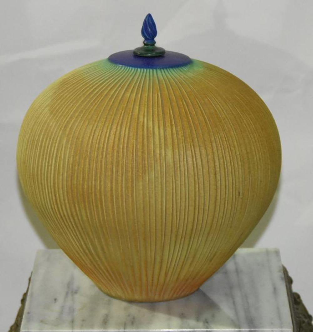 Vase Signed By Artist: Designer piece See Photo For Signature 11"H x 10"W