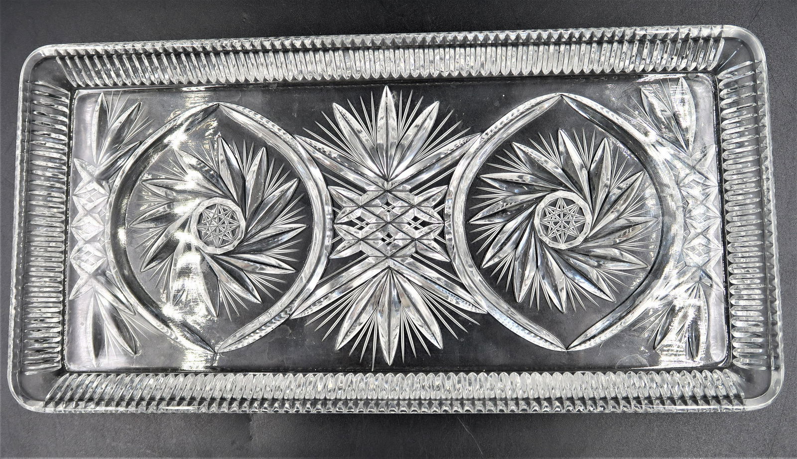 German Crystal Horse d'oeuvre serving Crystal Tray (1 of 4)