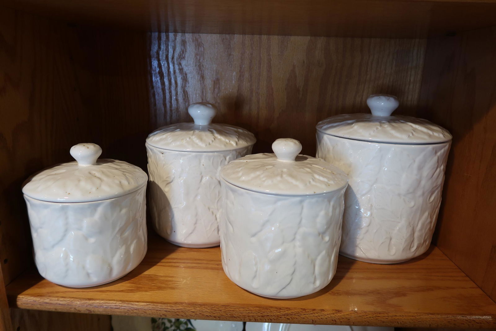 4 White Ceramic Jars (1 of 2)