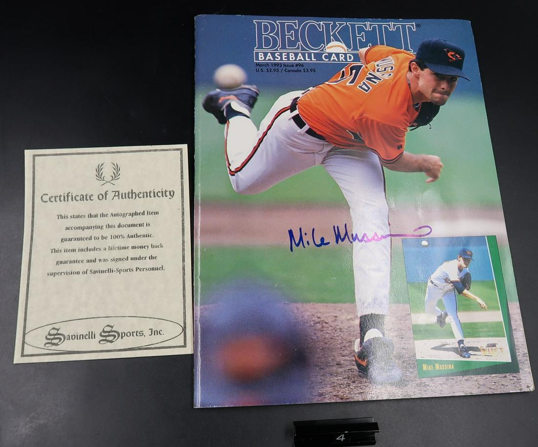 Mike Mussina Bekett Hand Sgned & Signed COA: 11" X 8"