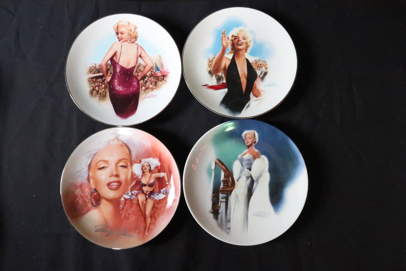 Marilyn Monroe Collectors Plates Antique Signed Chris (1 of 2)