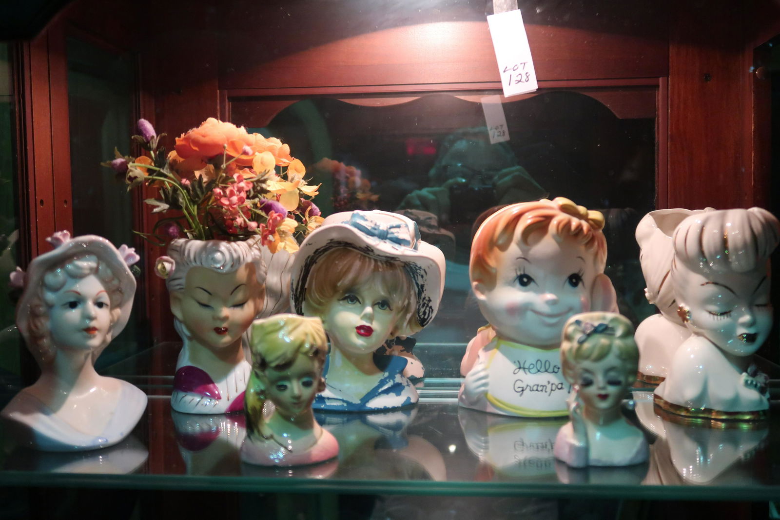 Face porcelain Japanese vintage 7 collectors heads: Face porcelain Japanese vintage 7 collectors heads