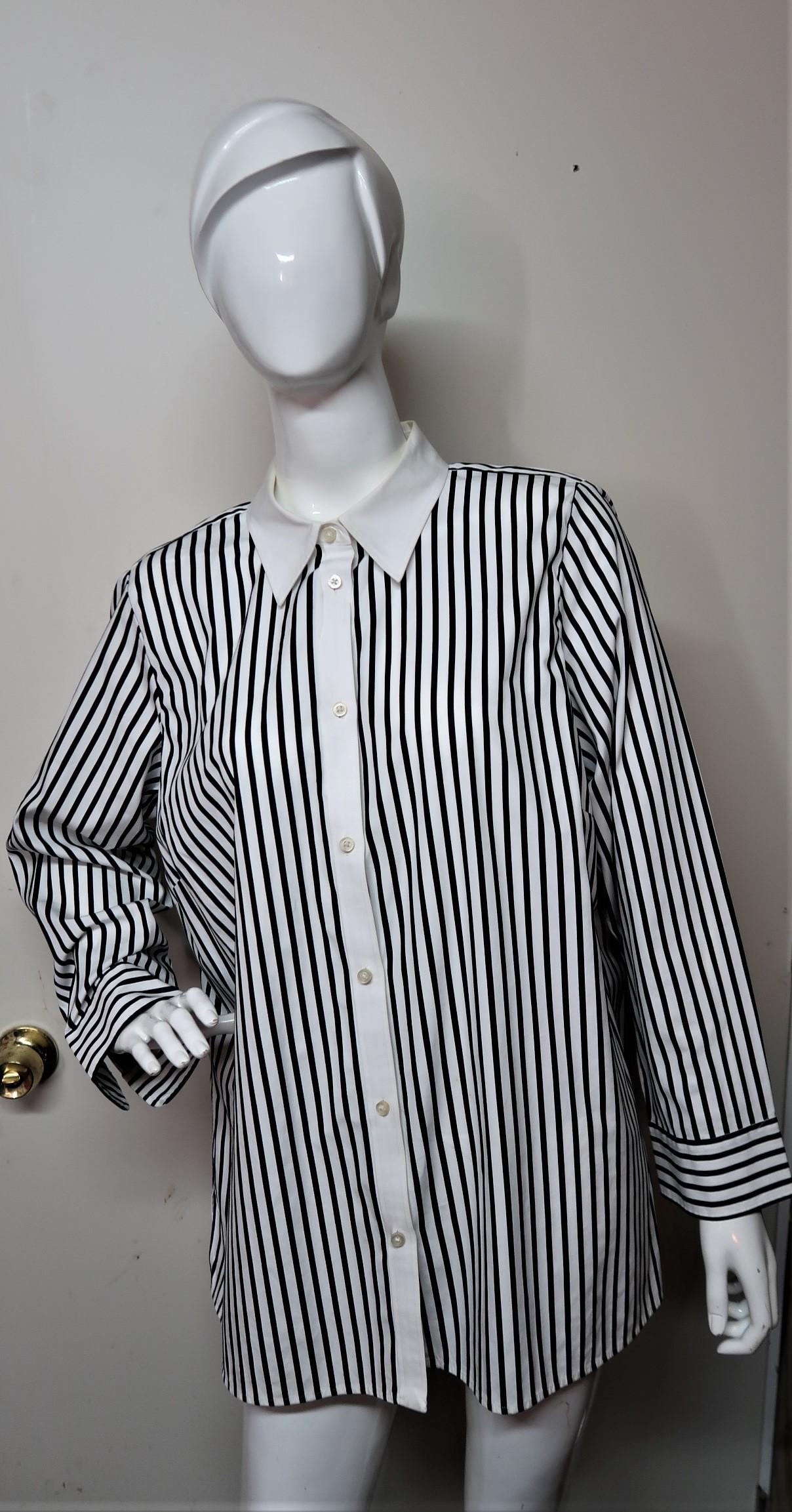 Lauren Ralph Lauren Black & White: 100% cotton, Size: 2X, black & white strips