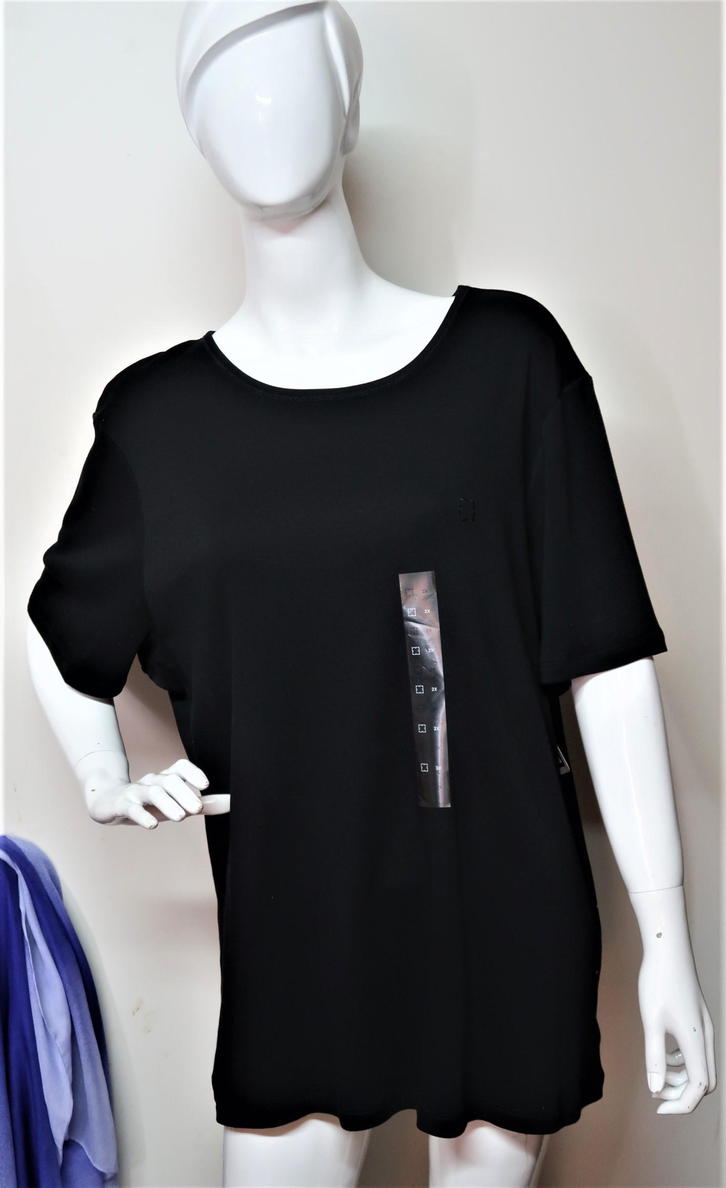 Liz Claiborne New York Black Blouse: Size: 2X, with tag never been worn plain black