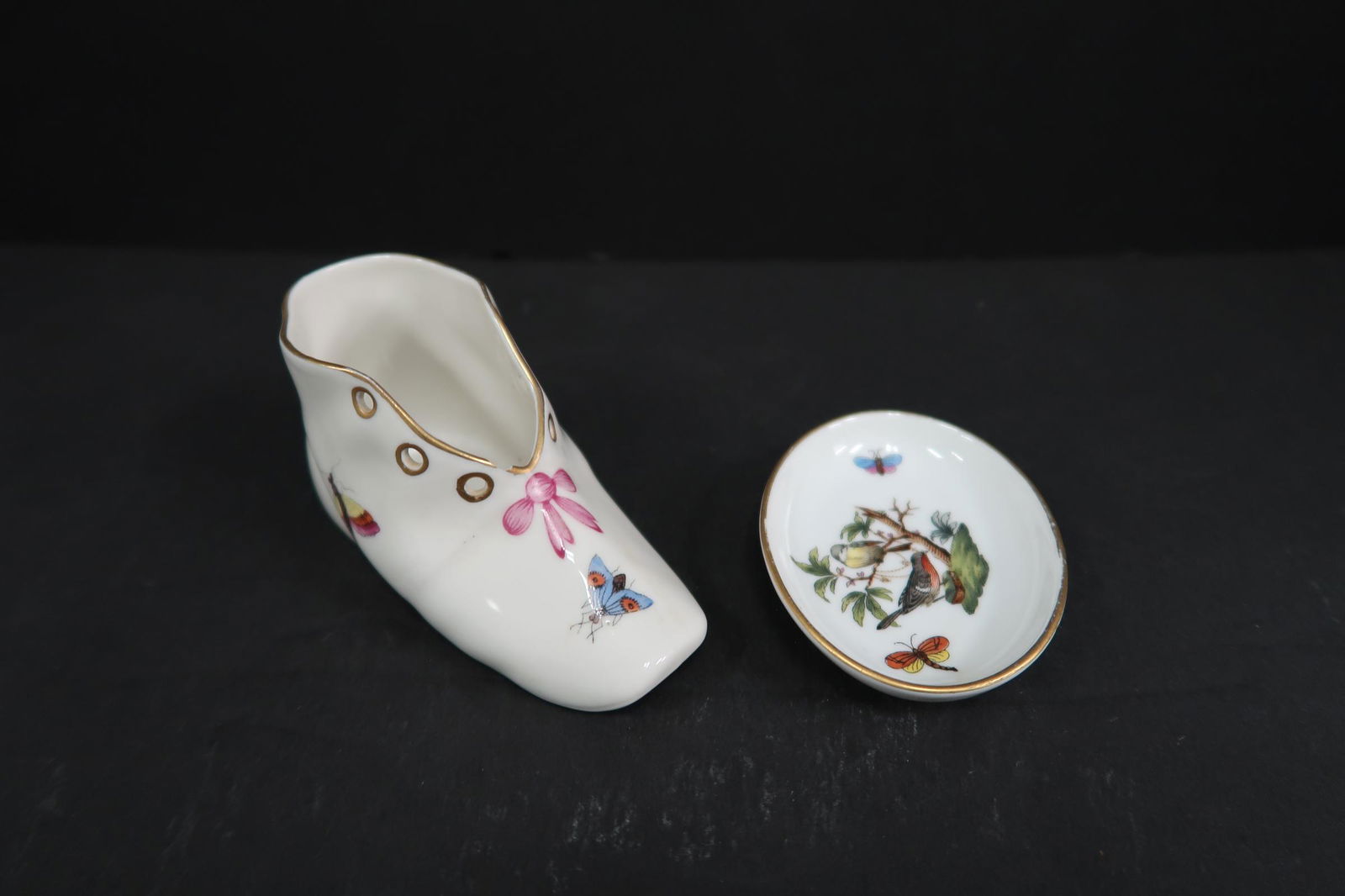Herend Hungary Porcelain Shoe and Small Dish (1 of 4)