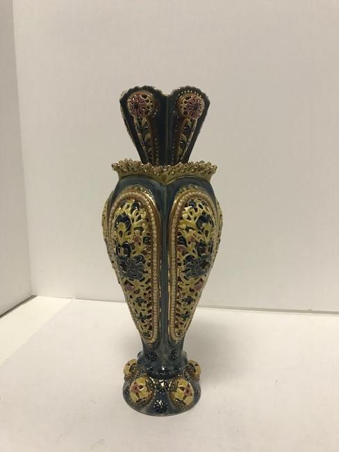 XXX marked Porcelain base Zsolnay: 13"H x 6"W