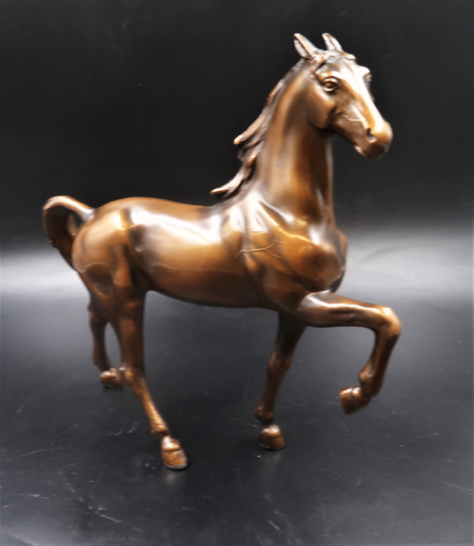 Bronze Stallion Horse Statue: Bronze Stallion Horse Statue, Size: 8" x 8.5 x 2"