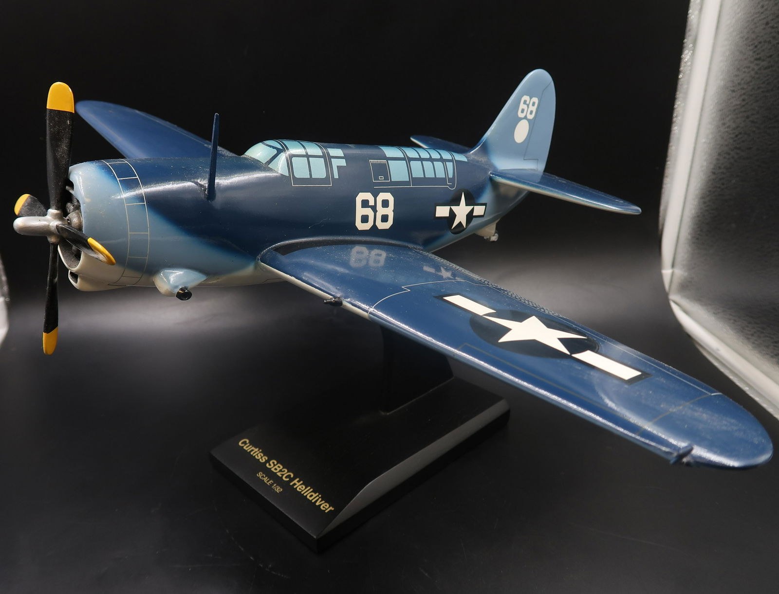 Nightfighter Vought F4U-2N: This night and bad-weather version of the F4U-1 was equipped with a AN/APS-6 radar in a fairing on the outer starboard wing. About 32 F4U-1s were modified as F4U-2N night fighters. Size: 16"W x 13.5L