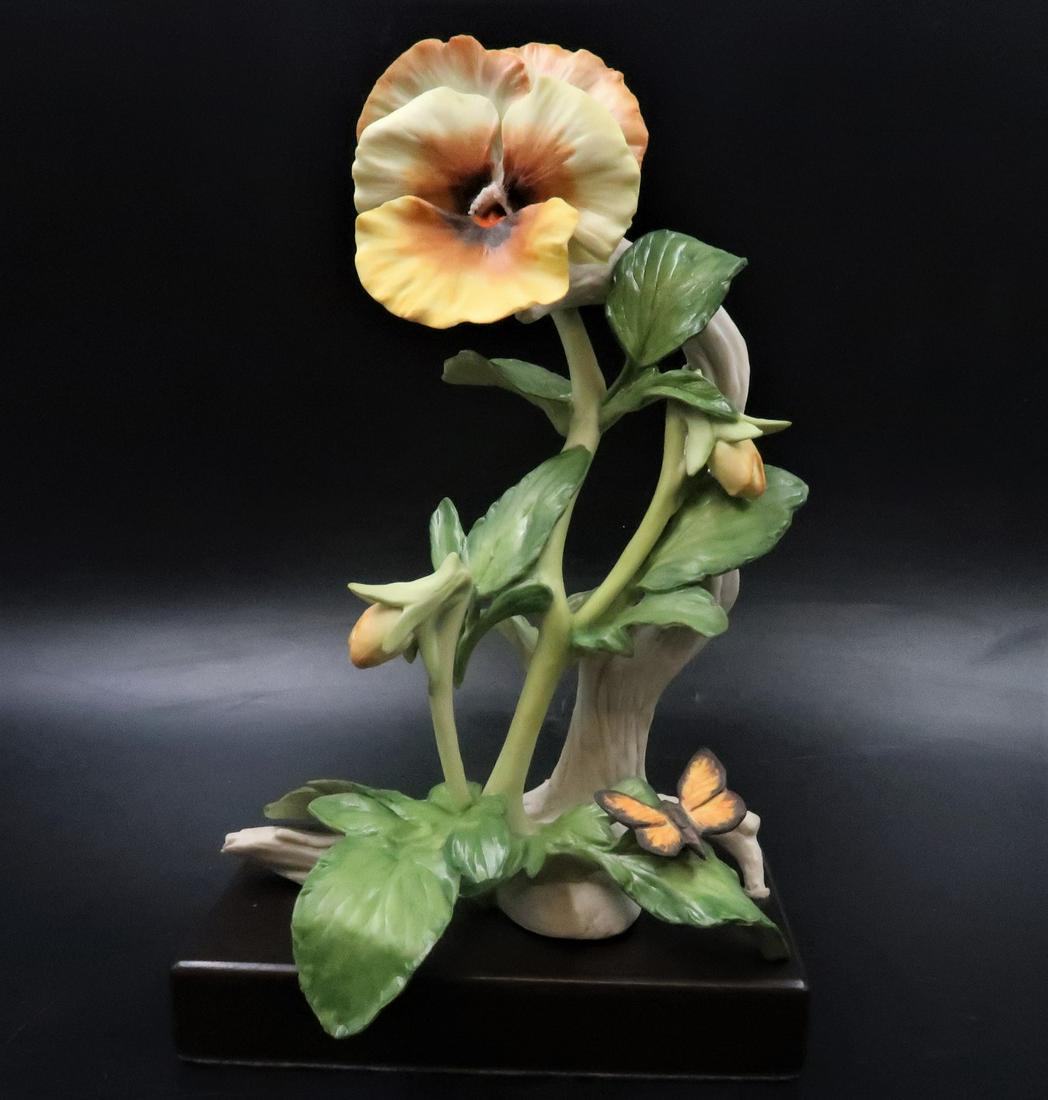 Cybis Vintage Bisque Porcelain Flower: Cybis Vintage Bisque Porcelain Flower figurine pansy floral group studies #458. its perfect at your shelves.