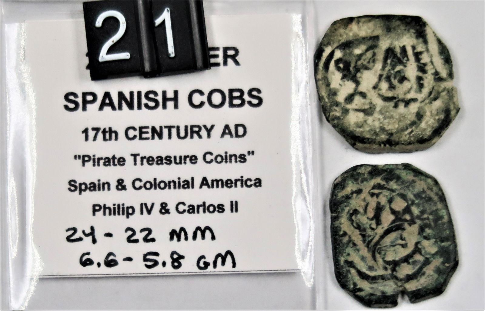 1600S 2 SPANISH COBS 3/4" PHILLIP LLL: 1600s 2 Spanish Cobs 3/4"