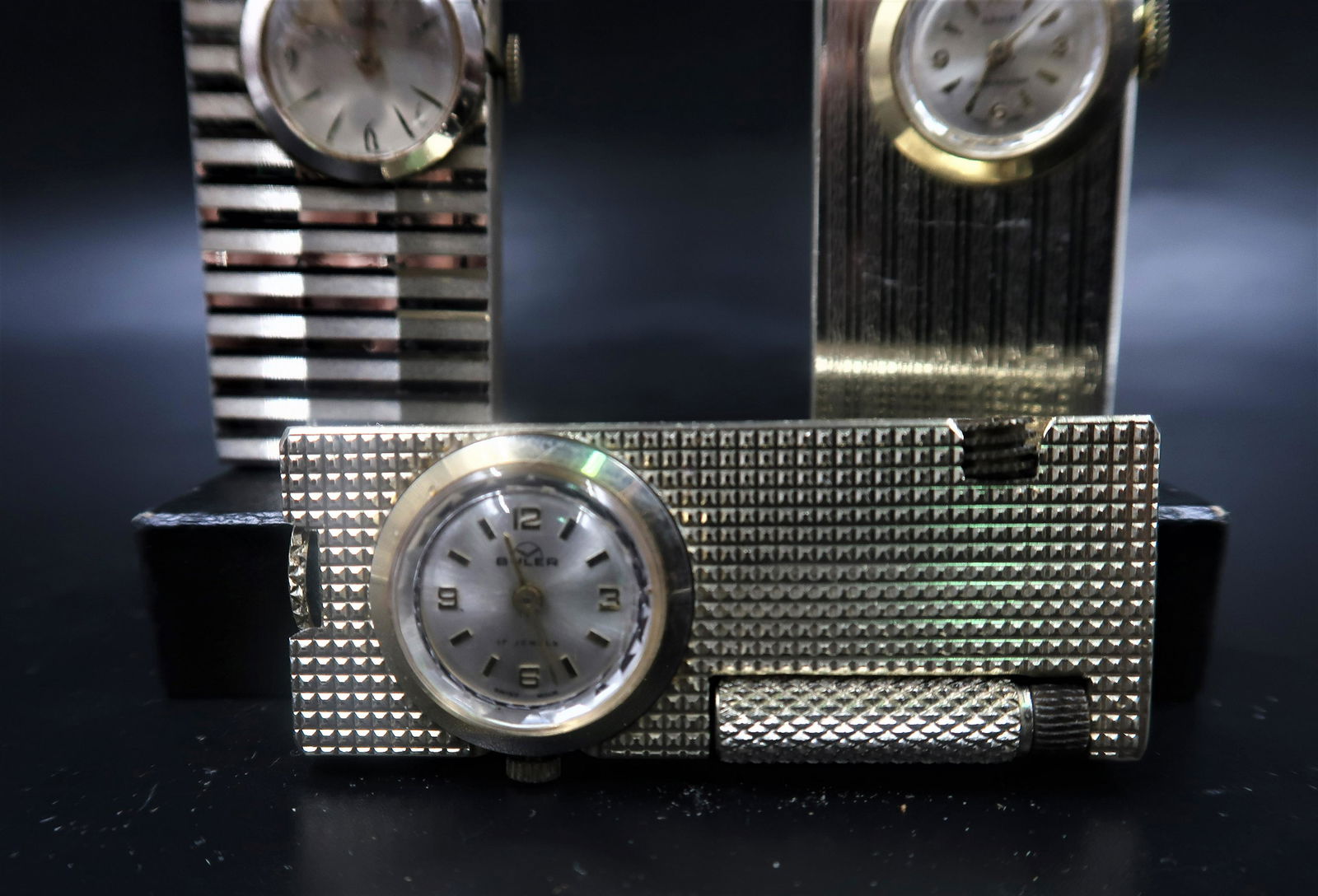 6pcs. Gold Clocks Lighters Vintage, Bular, Rivo, Wotan (1 of 7)