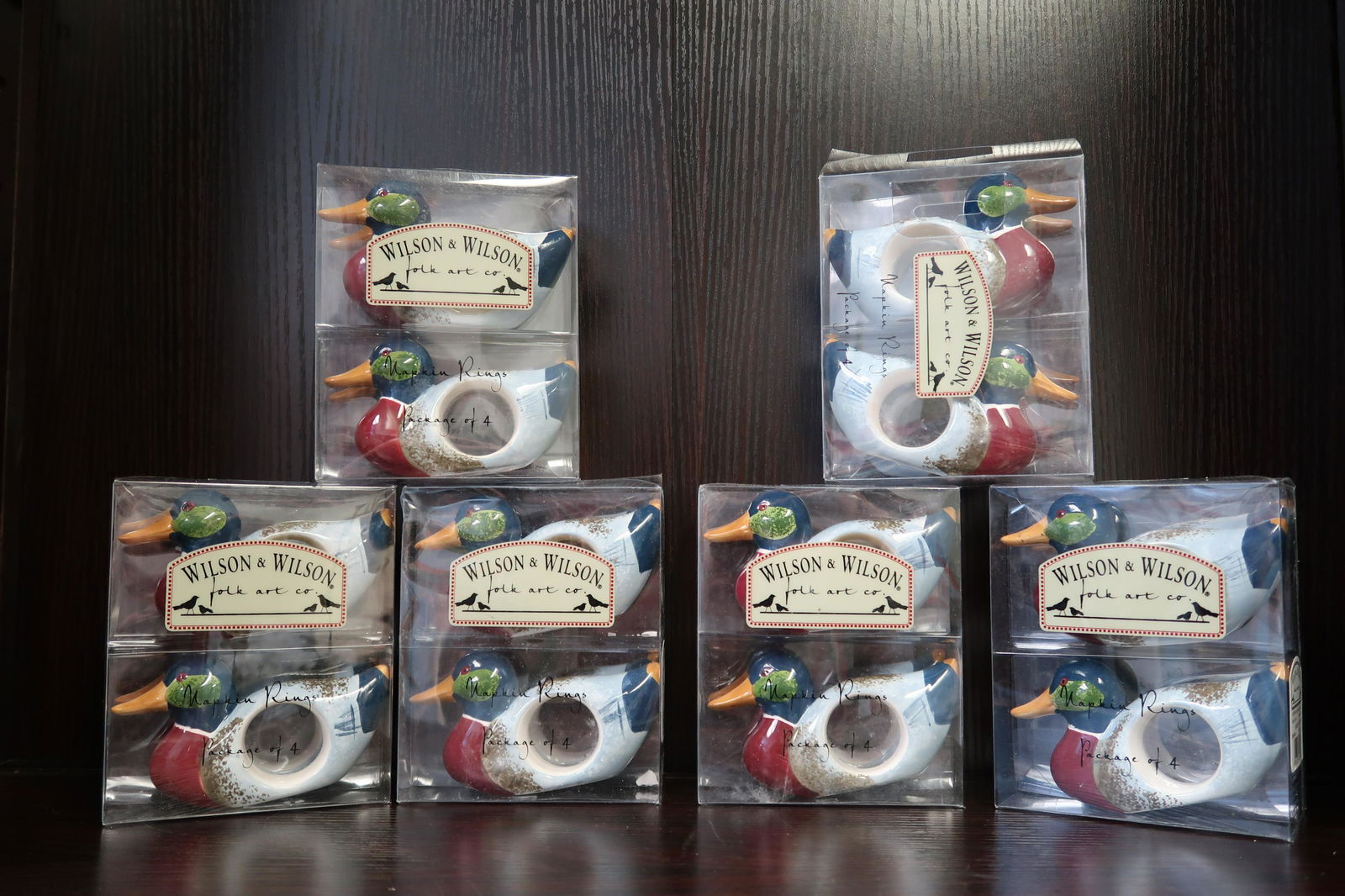 Napkin Rings Wilson & Wilson: 6 pack Napkin Holders Wilson & Wilson folk art co. package of 4.