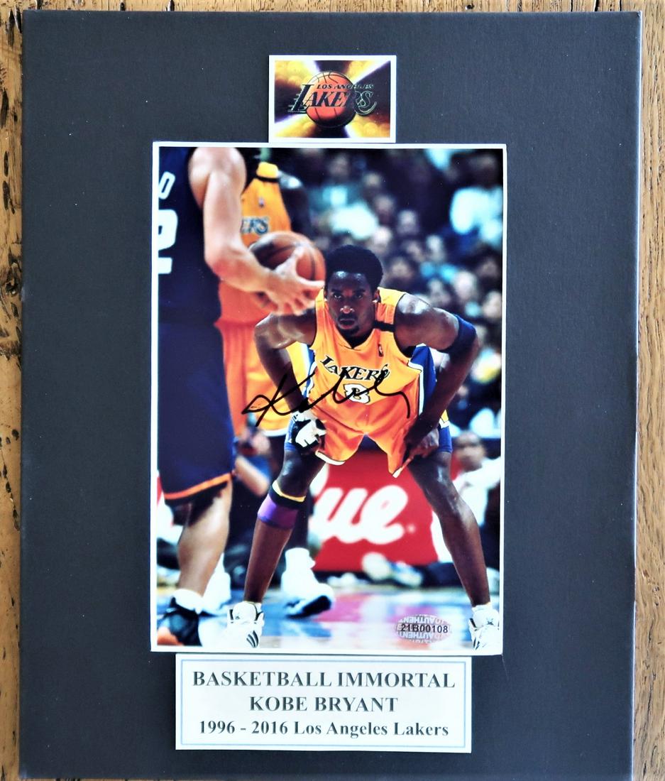 Kobe Bryant Signed Photo 8 X 10" Framed Matted: COA By All American Sports 21B00108 Autographed Document is Guranteed to be 100% Genuine.