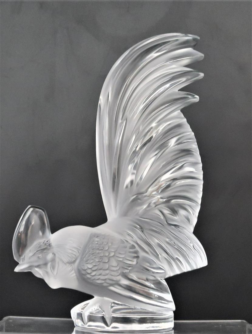 Signed Lalique France Crystal Cog Nain Roster Car (1 of 5)