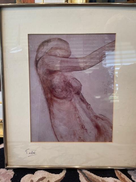 Sacha Thebaud Nude with raised w/ Raised Arm: Size: 21" x 18" Sacha Tbaud Nude with raised w/ Raised Arm is a print.