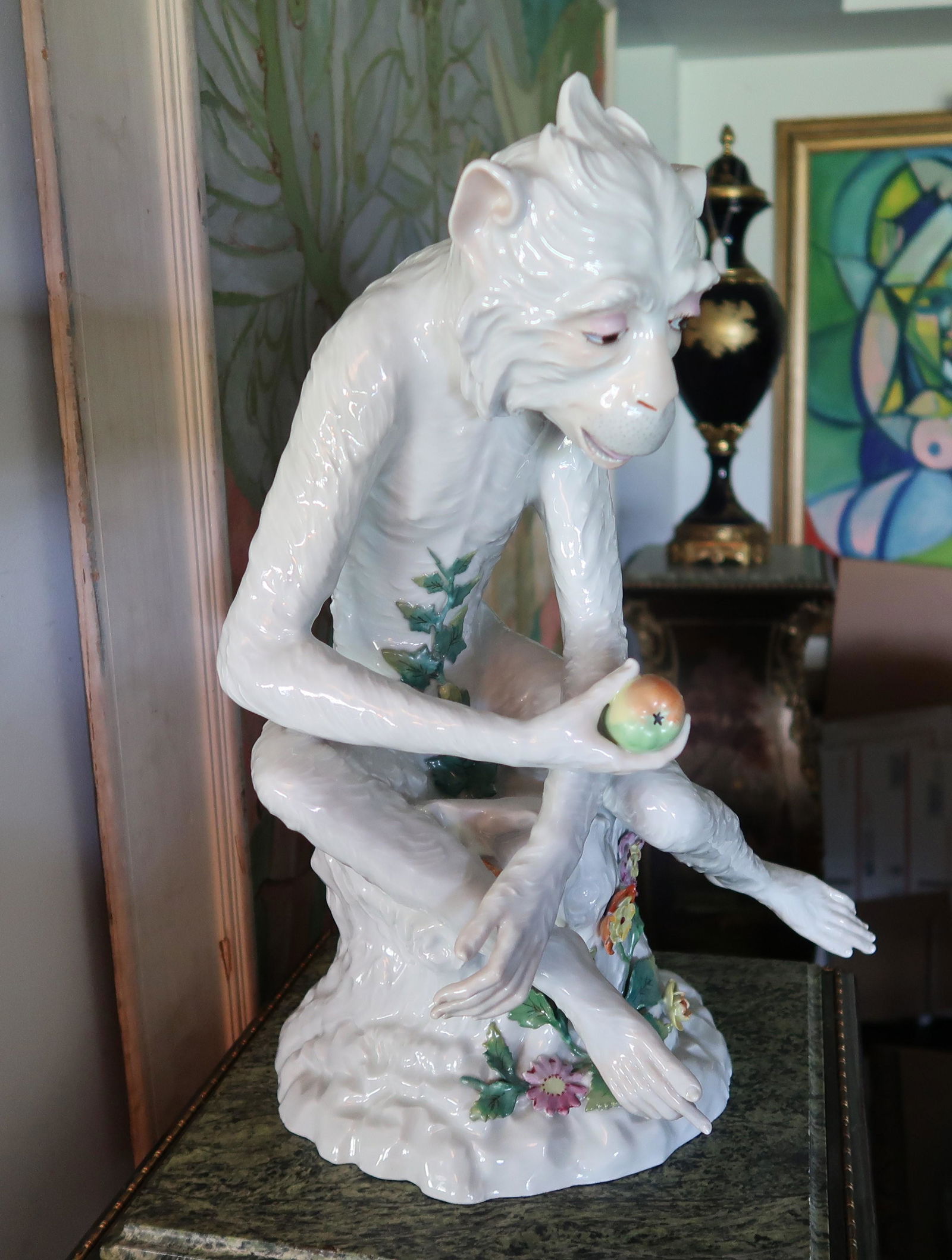 Porcelain Monkey Large Statue (1 of 2)