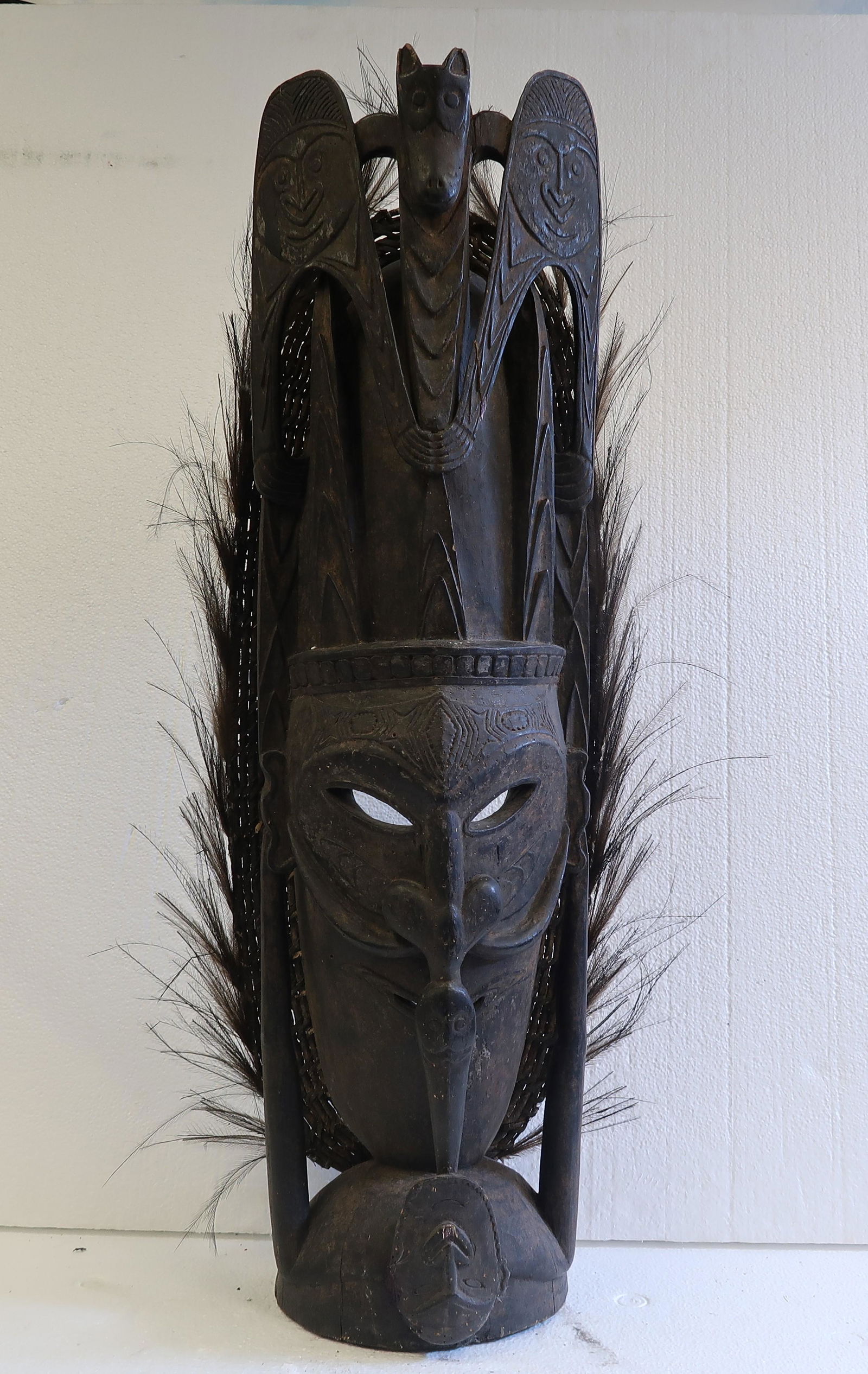 Vintage African Mask w/Feather (1 of 4)