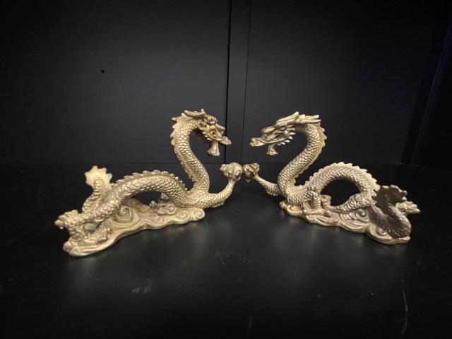 2pcs. Of Bronze Miniature Dragon: 2pcs. Of Bronze Miniature Dragon