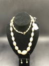 Set of Earring & Necklace Cream Vintage Knotted