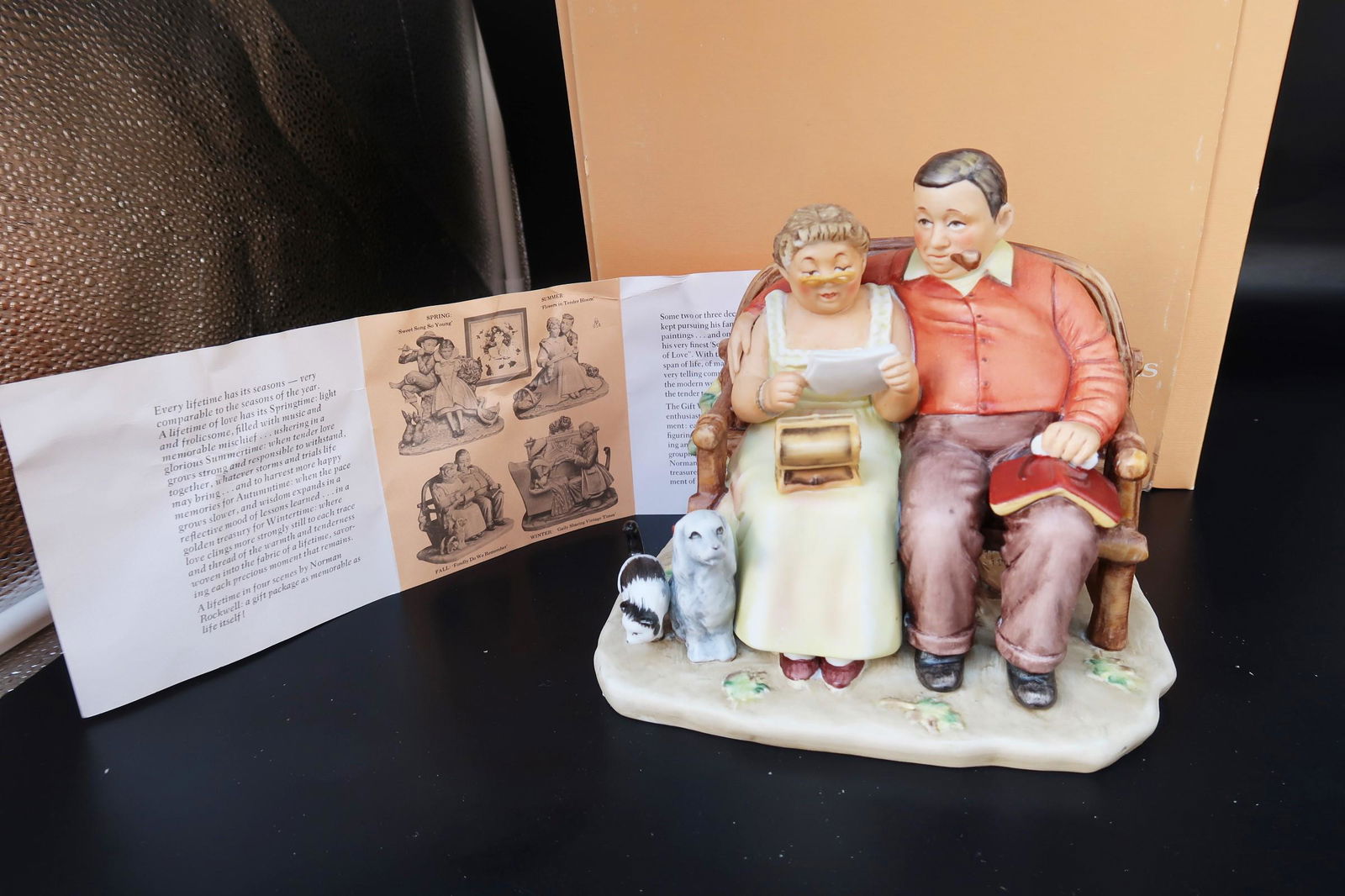 Norman Rockwell's "FALL-Fondly Do We Remember' from: Norman Rockwell's "FALL-Fondly Do We Remember' from Gorham, size: 6" x 7" x5"