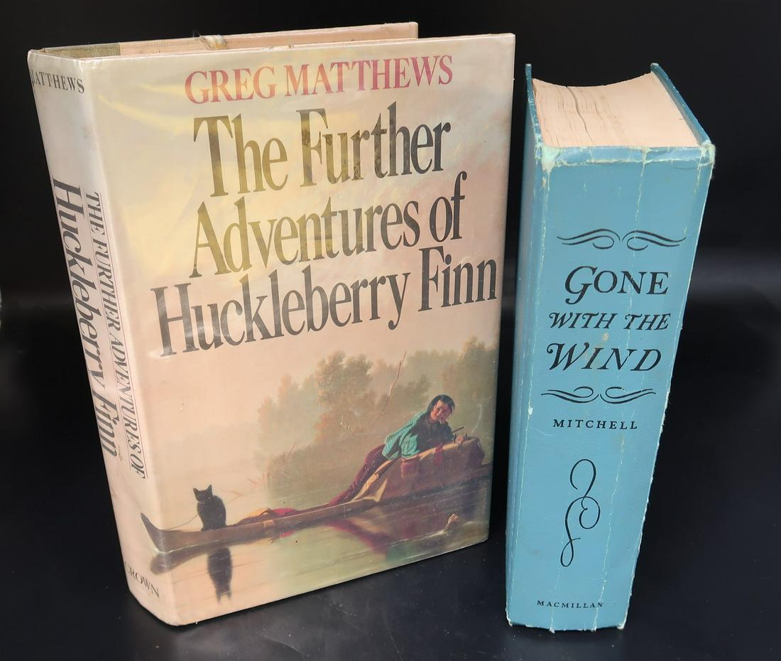 (2) Books "The Further Adventures of the Huckleberry: (2) Books "The Further Adventures of the Huckleberry Finn" & "Gone with Wind"
