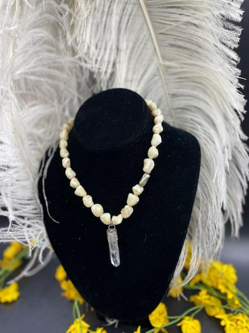 Peyote Bird Necklace w/ Crystal Pendant (1 of 6)