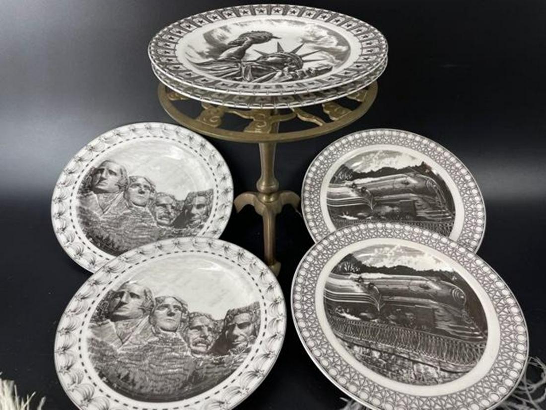 America Illustration by Kent Barton 7pcs. Plates (1 of 4)