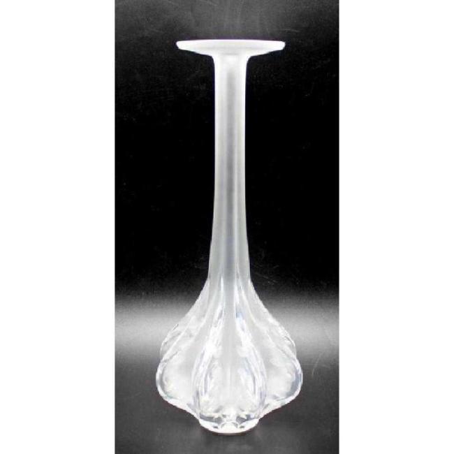 Lalique Signed Crystal "Claude" Crystal Vase 13 1/4" (1 of 3)