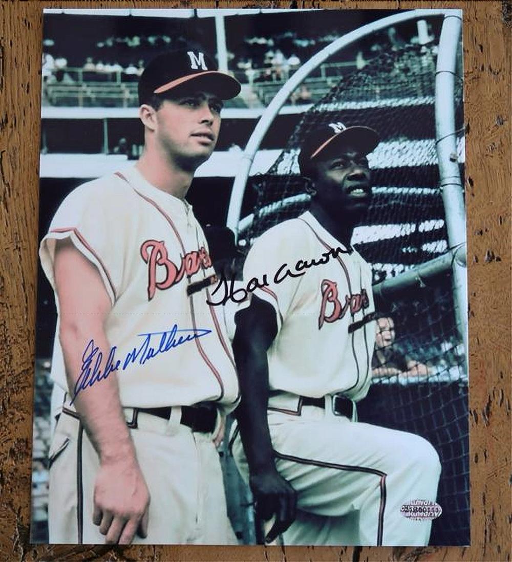 Aaron/Mathews Signed Photo 8 X 10" Framed: COA By All American Sports 21B00111 Autographed Document is Guranteed to be 100% Genuine.