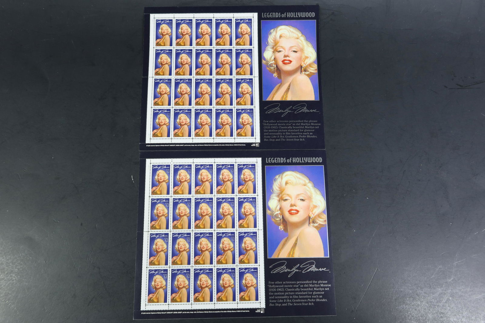 2 packs Marilyn Monroe Stamps: 2 packs Marilyn Monroe Stamps, Few other actress personified the phrase "Hollywood movie Star" as did Marilyn Monroe (1926-1962). Classically beautiful, Manilyn set athe motion picture standard for gl