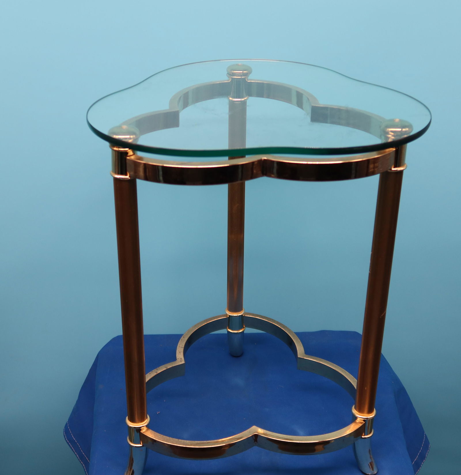 2pcs.of Vtg. Med Century Modern Regency Brass End Table (1 of 7)