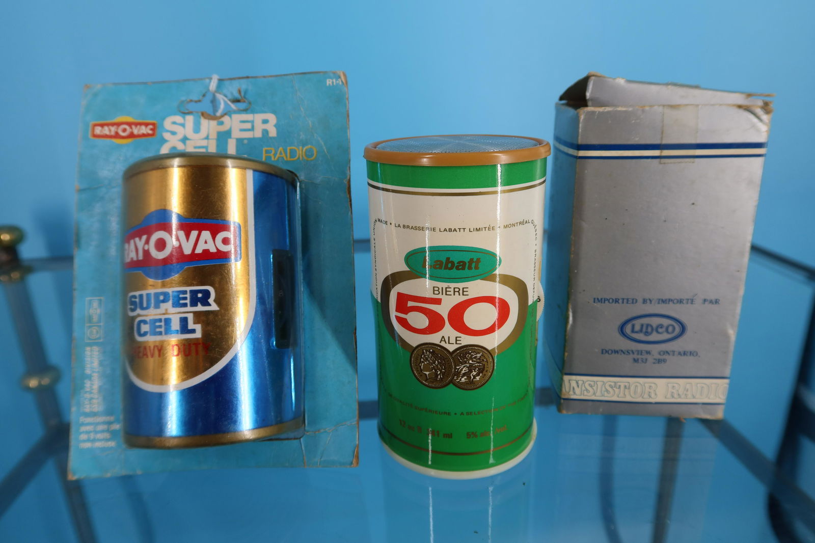 2pcs. Can of Radios, size: 5"H x 3": 2pcs. Can of Radios, size: 5"H x 3"