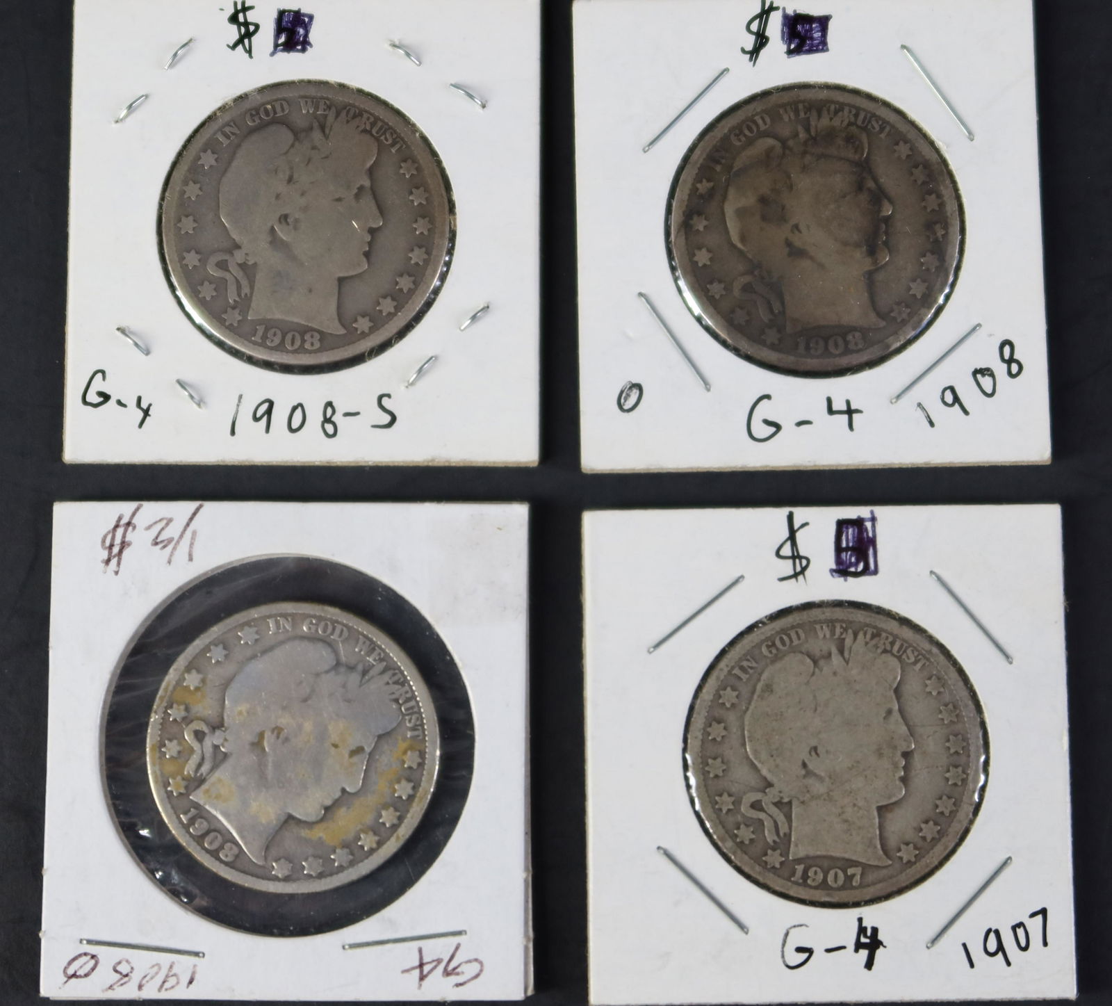 1907 & 1908 2 of Silver Coins: 1907 & 1908 2 of Silver Coins