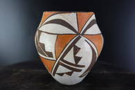 Extraordinary Vase Hand made Pottery by Acoma N. M.,; size: 3 1/2"x 3 3/4"