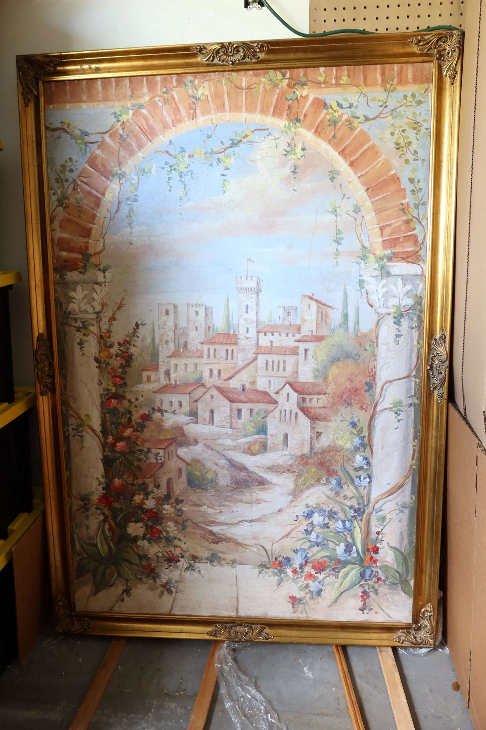 Tuscany Oil on Canvases Large Framed: Tuscany Oil on Canvases Large Framed, size: 64" X 44" Large Framed Sized