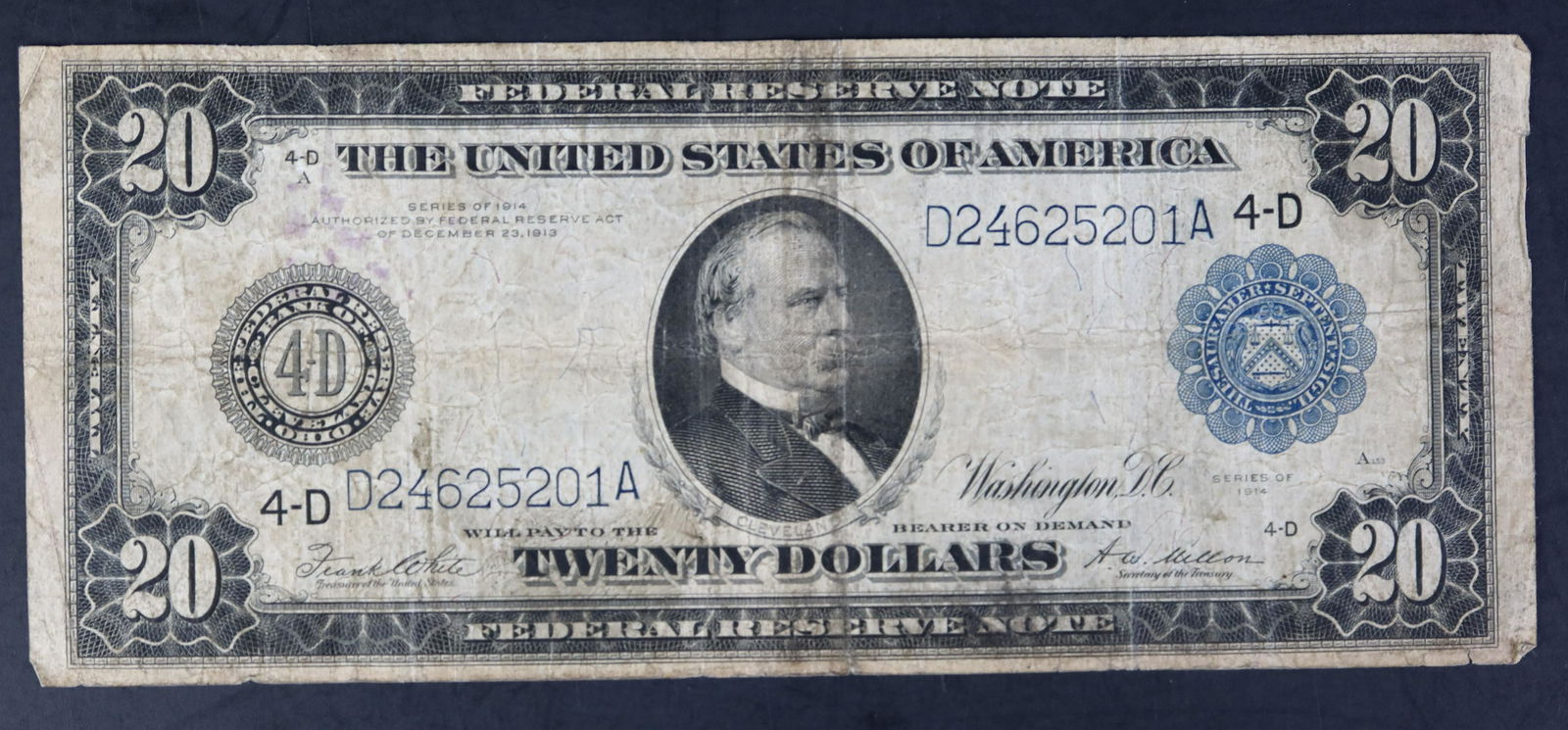 1914 $20 Federal Reserved 4-D: 1914 $20 Federal Reserved 4-D, series of 1914 authorized by federa reserve act of December 23, 1913
