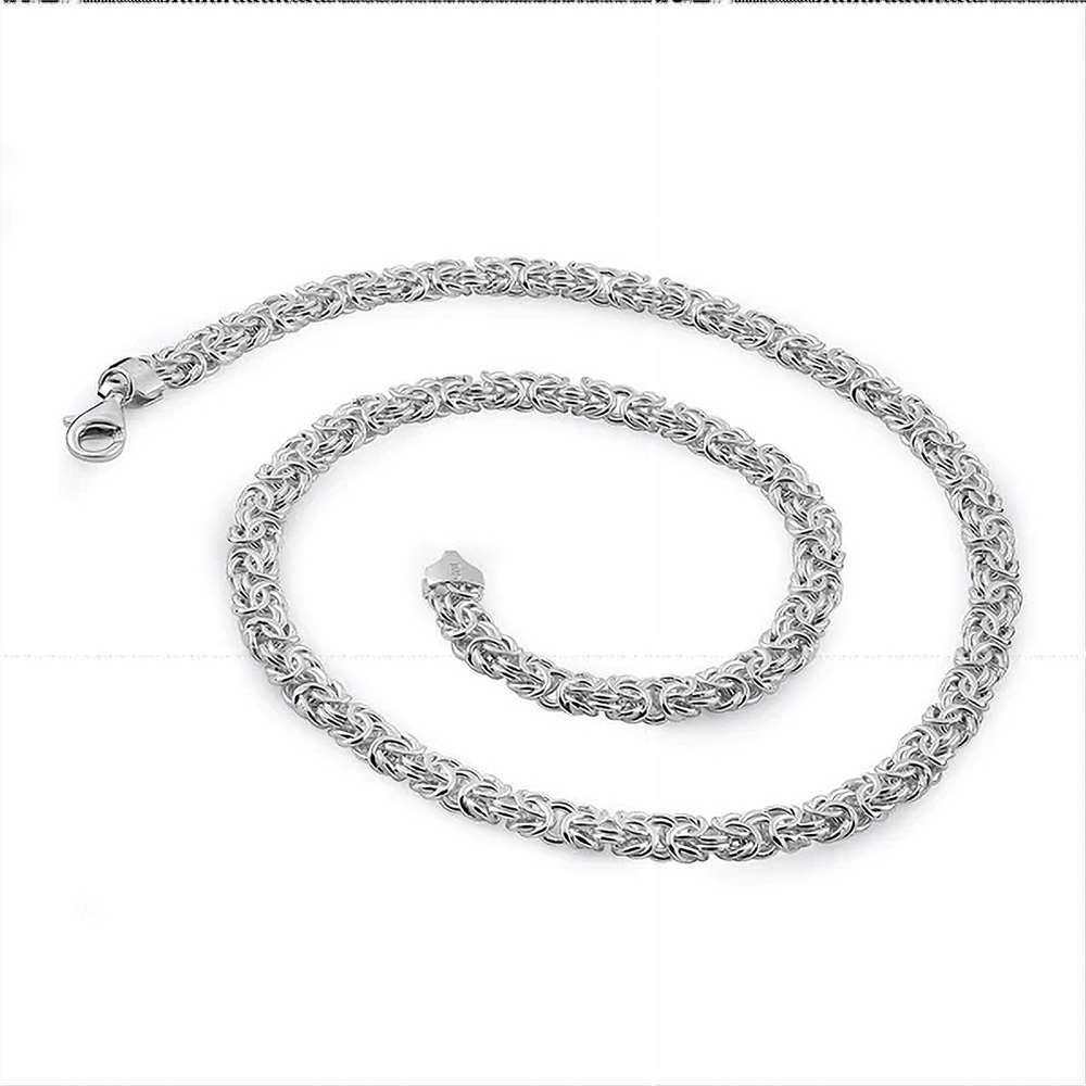 Sterling Silver Flat Byzantine Chain Necklace 6.8mm: Sterling Silver Flat Byzantine Chain Necklace 6.8mm, Width: 6.8mm, Clasp: pear clasp, Metal: 925 sterling silver, Finish: high polish, Made in Italy